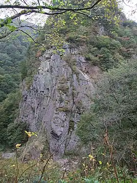 大倉岩 東北総体ロッククライミング競技会場として使用される