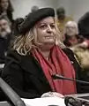 The head of the excavations, Katerina Peristeri, during the official presentation of the findings.