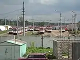 トゥーラ市電の車庫に並ぶ車両（2009年撮影）