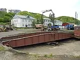 2018年に解体された旧真岡機関区時代の転車台(2016年)
