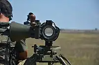 ウクライナ軍のSPG-9未装填状態で砲内様子が確認できる。