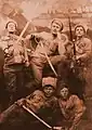 1918年頃の赤軍兵士(上左の人物がセルゲイ・モジャエフ)