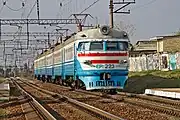ウクライナ鉄道で運用に就くER1-223形電車