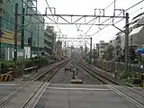 ときわ台駅より池袋方面を見る。中板橋駅が見える。