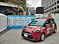 2023年10月現在のミミー2号車(2018年導入、ロゴ変更前の2022年10月撮影)。自動伸縮ポール付八木・宇田アンテナを装備している為8ナンバーで「・914」の希望ナンバーを取得している。