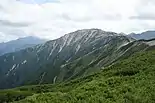 三ツ岳からの野口五郎岳（北面）