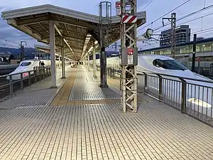 現場となった三島駅新幹線ホーム(2023年2月3日撮影)