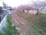 三河御船駅跡地から西中金方面を望む（2013年3月）