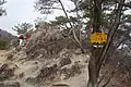 両崖山手前の山火事注意の看板