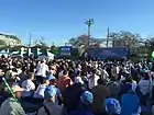 パレード隊が集結する中央会場