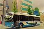 2017年に新車導入された日野・ブルーリボン（No.1431）。長尺車である（2018年）