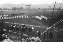 五大学野球リーグの発会式(1931年4月29日)