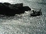 仁右衛門島への渡し舟。