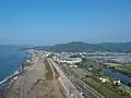 仁淀川河口から土佐市宇佐町方面を望む