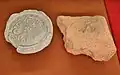 伝古代国分寺出土 軒丸瓦・軒平瓦京都府立丹後郷土資料館展示。