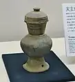 伝出土 須恵器 有蓋台付壺和歌山県立紀伊風土記の丘展示。
