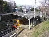 鋼索線ホームを山上側から俯瞰