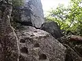 八合目付近の鎖場