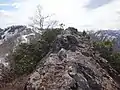 冬瓜山のナイフリッジ