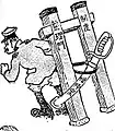 「剣が折れるか門が倒れるか」(1912年)。増師問題についての風刺漫画。