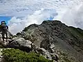 北岳山頂手前にて