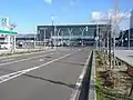 北海道道262号新函館北斗停車場線・起点（終点側から）新函館北斗駅前のロータリー部分駅舎側が起点となっている