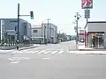 北海道道605号中野木古内停車場線・北海道道383号木古内停車場線交点(2019年5月撮影)