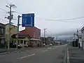 北海道道812号館町福島線・北海道道29号上磯厚沢部線交点（上磯厚沢部線起点側から、2018年8月撮影）