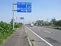 北海道道96号上磯峠下線・国道227号・北海道道262号新函館北斗停車場線交点（2019年5月撮影）終点側から、国道227号重複終了点