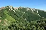 南真砂岳からの野口五郎岳（南東面）