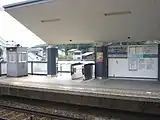 自動改札機が設置されていた頃の鞍馬駅方面行きホームの出入口(2007年10月)