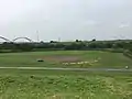 本丸跡河川敷（マウンド付近が本丸跡）