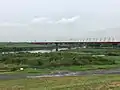 桜町曲輪跡堤防上から望む三国橋と渡良瀬川