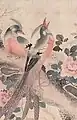工筆画風の双鳥