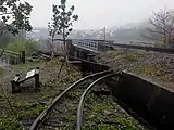 震災当時のまま残された軌道