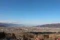 ホームより望む長野盆地