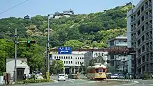 終点、愛媛県松山市市役所前交差点