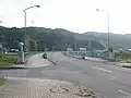 天の川橋（2019年7月5日撮影）上ノ国町字大留、終点（江差町）側から。七夕直前の撮影日だったため、天の川にちなんで欄干に笹飾りが飾られている。