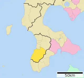 上ノ国町位置図