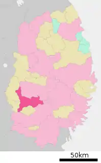 北上市位置図
