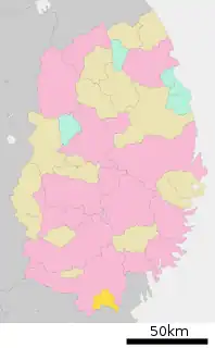 藤沢町位置図