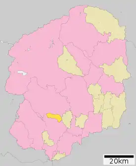 西方町役場の位置(栃木県内)