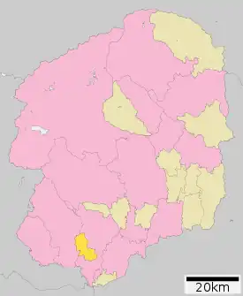 岩舟町役場の位置(栃木県内)