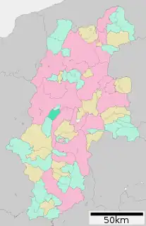 朝日村位置図