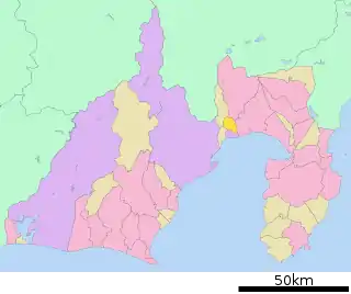 富士川町 (静岡県)位置図