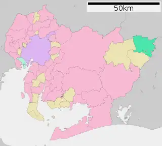 豊根村位置図