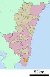 南郷町 (宮崎県)位置図