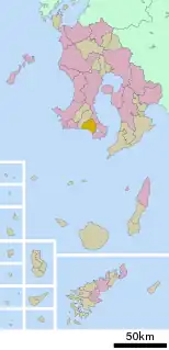 頴娃町位置図
