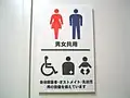 多目的トイレのピクトグラムの例（オストメイト・乳児にも対応）