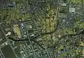 1987年度(昭和62年)に撮影された国土交通省 国土地理院 地図・空中写真閲覧サービスの空中写真を基に作成愛知県小牧市と春日井市、西春日井郡豊山町との境界近くを流れる大山川。